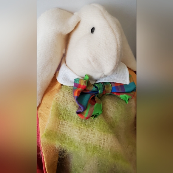 Easter Bunny Colorful Finely Dressed Signed Bendable Plush Stuffed Animal - EUC - Picture 7 of 11